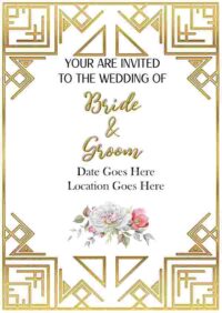 Gold Deco Wedding Invitation
