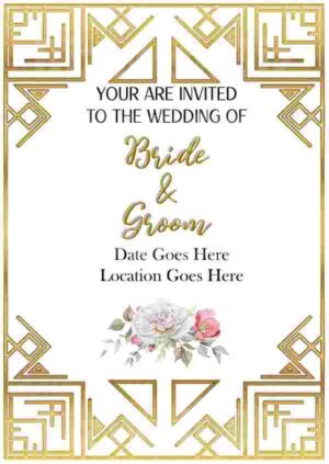 Wedding invitation - gold deco