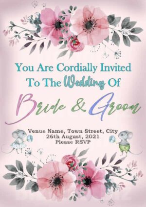 Wedding invitation - Vintage pink