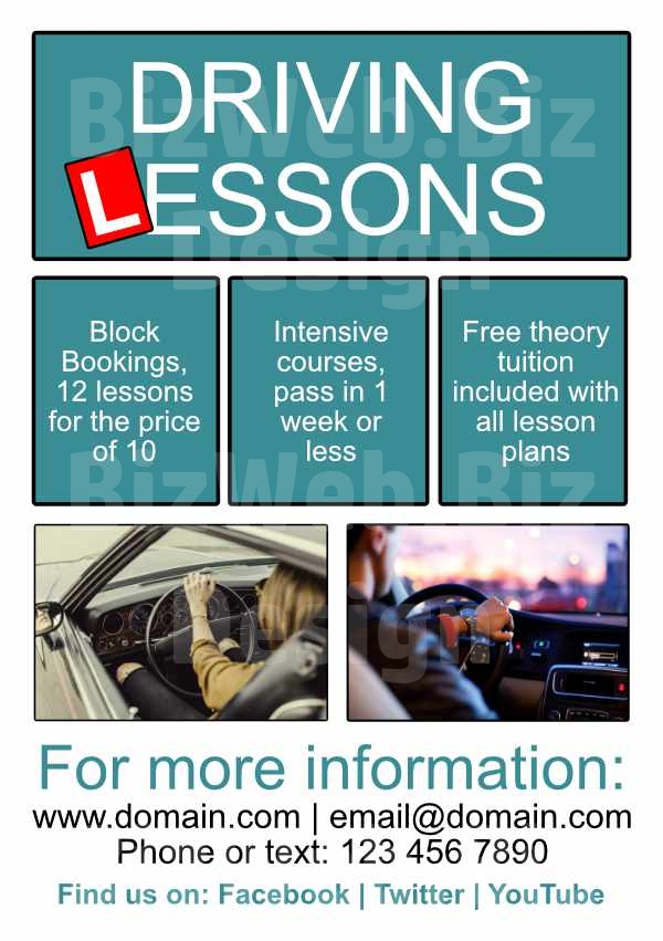Driving Lessons Leaflet - A5