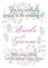 Faded Flower Wedding Invitation
