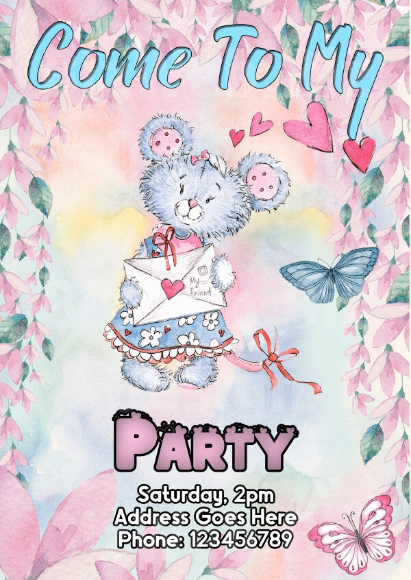 Kids Party Invitation - A6