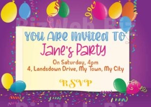 Balloon party invitation