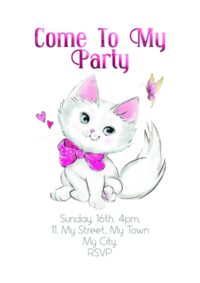 Pretty Kitty Party Invitation - A5