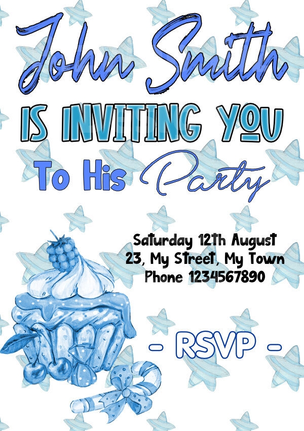 Party Cupcake Invitation