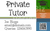 Private Tutor Business Card