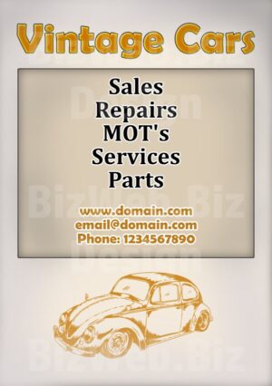 Vintage car services leaflet