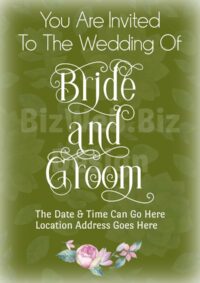 Dark Green Wedding Invitation - A5