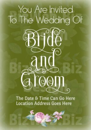 Dark Green Wedding invitation