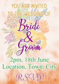 Orange Flower Wedding Invitation