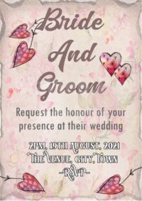 Vintage Pink Wedding Invitation - A5