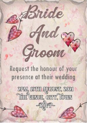 Vintage Pink Wedding Invitation