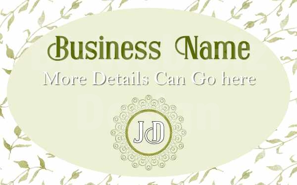 Green leaf business card - front